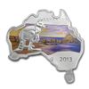 Image 1 : 2013 1 oz Silver Australian Kangaroo - Map Shape ER MS-