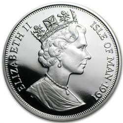 Isle of Man 1991 1 Crown Silver Proof Norwegian Cat