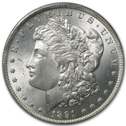 1891-CC Morgan Dollar - MS-64 PCGS VAM-3 Spitting Eagle