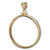 Image 1 : 14K Gold Screw-Top Diamond-Cut Coin Bezel - 22 mm