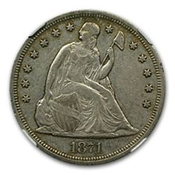 1871 Liberty Seated Dollar XF-45 NGC
