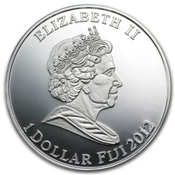 Fiji 2012 Proof Silver $1 Egypt - Anubis