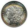 Image 1 : 1881-O Morgan Dollar MS-64 NGC - Blue Toning - CAC