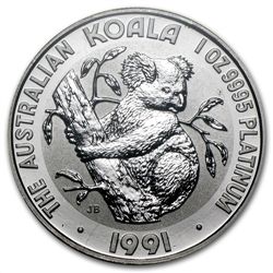 1991 1 oz Australian Platinum Koala