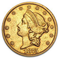 $20 Liberty Gold Double Eagle - Type 2 1866-1876 - Extr