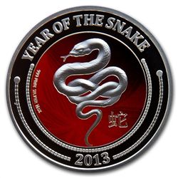 2013 1/2 oz Silver Niue $2 Lunar Snake in Reptile Egg C