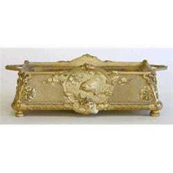 FINE ART NOUVEAU GILT BRONZE JARDINIERE French. Late 19th Century. Signed Sem. Guenardeau. Stampe...