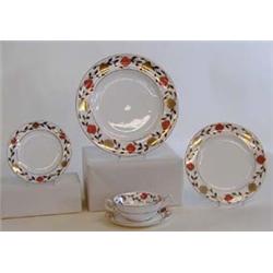 SEVENTY-FOUR PIECE ROYAL CROWN DERBY PORCELAIN PART DINNER SERVICE English. 20th Century. Compris...