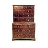 Image 1 : GEORGE II WALNUT CHEST ON CHEST English. 18th Century. In two parts. The upper with molded cornic...