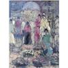 Image 1 : JEAN MINET (French. 20th Century) "Market Scene". Signed Jean Minet l/r. Oil on Canvas. Measuring...