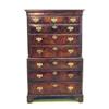Image 1 : FINE GEORGE II WALNUT CHEST ON CHEST English. 18th Century. In two parts. The upper with a molded...