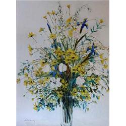 MICHEL HENRY (French. Born 1928) "Fleurs Des Champs". Signed Michel Henry l/l. Also titled on the...