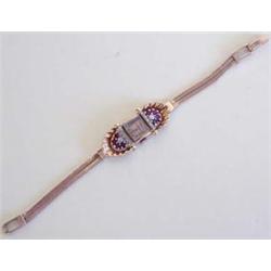 RETRO FOURTEEN KARAT ROSE GOLD LADY'S WRISTWATCH Swiss. Circa 1940. Maker: Gruen Watch Co. Dial a...