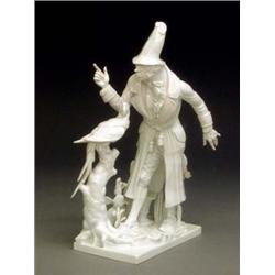 MEISSEN BLANC DE CHINE PORCELAIN GROUP German. 19th Century. Underglazed blue crossed swords, imp...