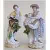 Image 1 : PAIR OF MEISSEN PORCELAIN FIGURES German. 19th Century. Underglazed blue crossed swords and incis...