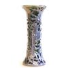 Image 1 : FINE ALVIN SILVER OVERLAY GREEN GLASS VASE American. Circa 1910. The cylindrical vessel with spre...