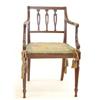 Image 1 : GOOD GEORGE III MAHOGANY ARM CHAIR English. Circa 1800. The reeded top rail above the pierced bac...