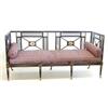 Image 1 : VERY FINE REGENCY EBONIZED AND CANED SETTEE English. Circa 1830. The sectional backrest with two...