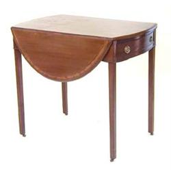 GEORGE III INLAID MAHOGANY PEMBROKE TABLE English. Circa 1800. The cross banded rectangular top w...