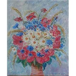 PIERRE BERTRAND (French. 1884-1975) "Fleurs Des Champs". Signed Pierre-Bertrand l/r. Also signed...