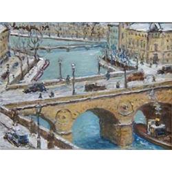 ALOIS LECOQUE (Czechoslovakian. 1891-1981) "Paris". Signed Lecoque and dated 75 u/l. Also signed,...