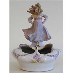 TURN TEPLITZ AMPHORA PORCELAIN FIGURAL BOWL Austrian. 1892-1905. By Riessner, Stellmacher & Kesse...