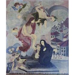 CUZCO SCHOOL (19th Century) "Imagen-De-La-Ven.-Mariana-De Jesus Paredesyflores". Unsigned, titled...
