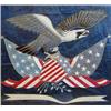 Image 1 : SILK EMBROIDERY OF THE AMERICAN SEAL The eagle facing left holding two American flags and a shiel...