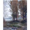 Image 1 : HENRI HARPIGNIES (French. 1819-1916) "Wooded Landscape by Lake". Signed H. Harpignies l/r. Waterc...