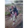 Image 1 : R. BERTEUX (French. 19th Century) "Two Wounded Moroccan Soldiers". Signed R. Berteux l/l. Oil on...