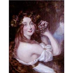 ATTRIBUTED TO JACQUES ANTOINE VALLIN (French. 1760-1831) "Bacchante". Unsigned. Oil on Canvas. Me...