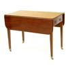 Image 1 : GEORGE III MAHOGANY PEMBROKE TABLE English. Circa 1800. The rectangular top hinged with D-shaped...