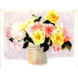 HOBSON PITTMAN (American. 1899-1972) "Roses". Signed Hobson Pittman l/r and titled l/l. Pastel. M...