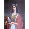 Image 1 : ITALIAN SCHOOL (19th Century) "Lady with Parrot". Unsigned. Oil on Canvas. Measuring 39 1/4" by 2...