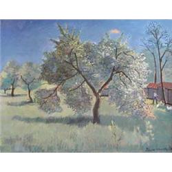NICOLAI CIKOVSKY (American. 1894-1984) "The Orchard". Signed Nicolai Cikovsky and dated 50 l/r. O...