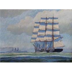 BRUCE ELLIOTT ROBERTS (American. 20th Century) "Bound for the Islands". Signed Bruce Elliott Robe...