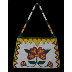 Fully Beaded Purse Floral Design with Note Inside - Made by Gladys Hathway's Mother - Brandon, Manit