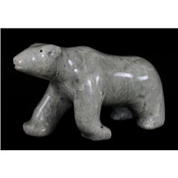 Inuit Polar Bear Carving - Signed Illegibly, #9321-145  9 1/2" L. 5 1/2" H.  Good Condition