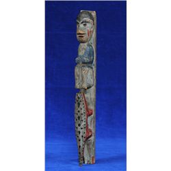 Tlingit Two Figure Totem ca. 1910  10" H.  Fair Condition