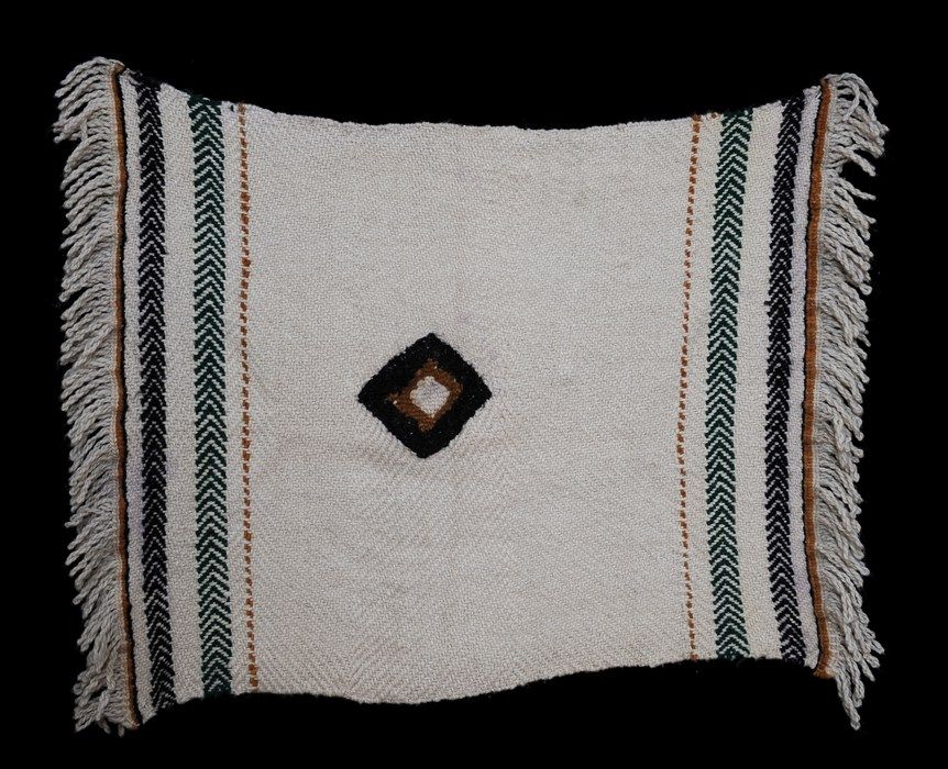 Salish Mt. Goat Wool Blanket Made by Adeline Lorenzetto Pre 1968 32"x