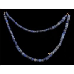Strand of 19TH C. Found Russian Blue Faceted Trade Beads Approx. 87 Beads