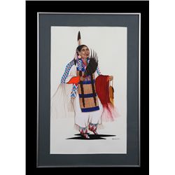 Original Watercolour of a Dancer by R. Mousseau '92  22 1/2"x 33" Framed  Fine Condition