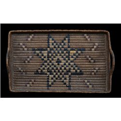 Salish Handled Tray with Imbricated Star Design 20" L. 12 1/2" W.  Good Condition