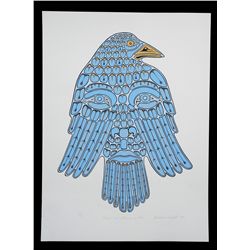 Three Inuit Lithograph "Raven and Shaman Within" by Abraham Anghik 91/100, 98/100 and 99/100   1987 