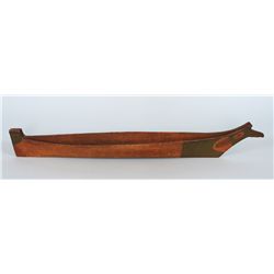Nuu-chah-nulth Model Canoe with Bird Head Prow 23 1/2" L. 4 1/2" W.  Good Condition with Very Minor 