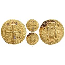Lima, Peru, cob 8 escudos, 1701H, Philip V, extremely rare, from the 1715 Fleet.