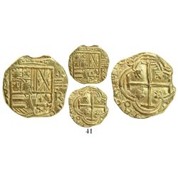 Bogota, Colombia, cob 2 escudos, Philip IV, assayer R to right, mintmark NR to left (early 1650s), f