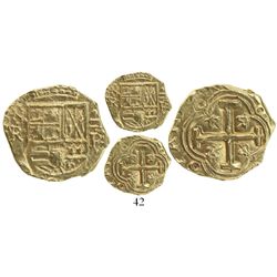 Bogota, Colombia, cob 2 escudos, Philip IV, assayer R to right, mintmark NR to left (early 1650s), f