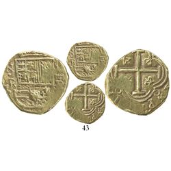 Bogota, Colombia, cob 2 escudos, Philip IV, assayer R to right, mintmark NR to left (1650s).