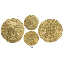 Seville, Spain, 1 escudo, Charles-Joanna, assayer Gothic D to right, mintmark S to left.